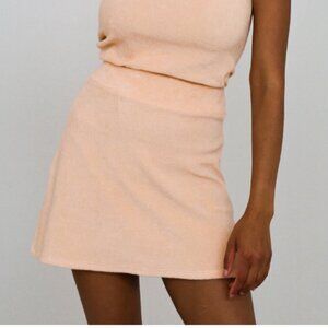 NWT Gil Rodriguez Terry Tennis Skirt in Peach